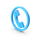 Telefon im Kreis 3D blau